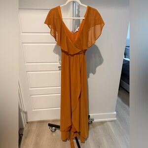 Baltic Born Asymmetrical Dress in Warm Amber